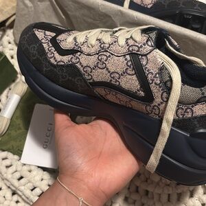 Gucci Beige and Black Sneakers